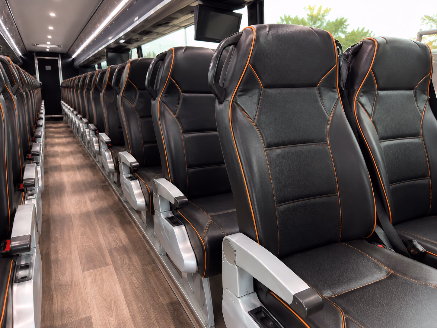 find white black and silver buses that match your wedding colors